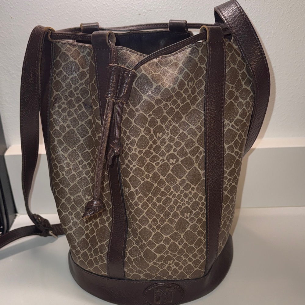 Nina Ricci Brown Patterned Bucket Bag